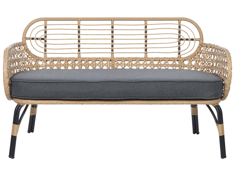 Sofa kanapa 2-osobowa pe rattan beż