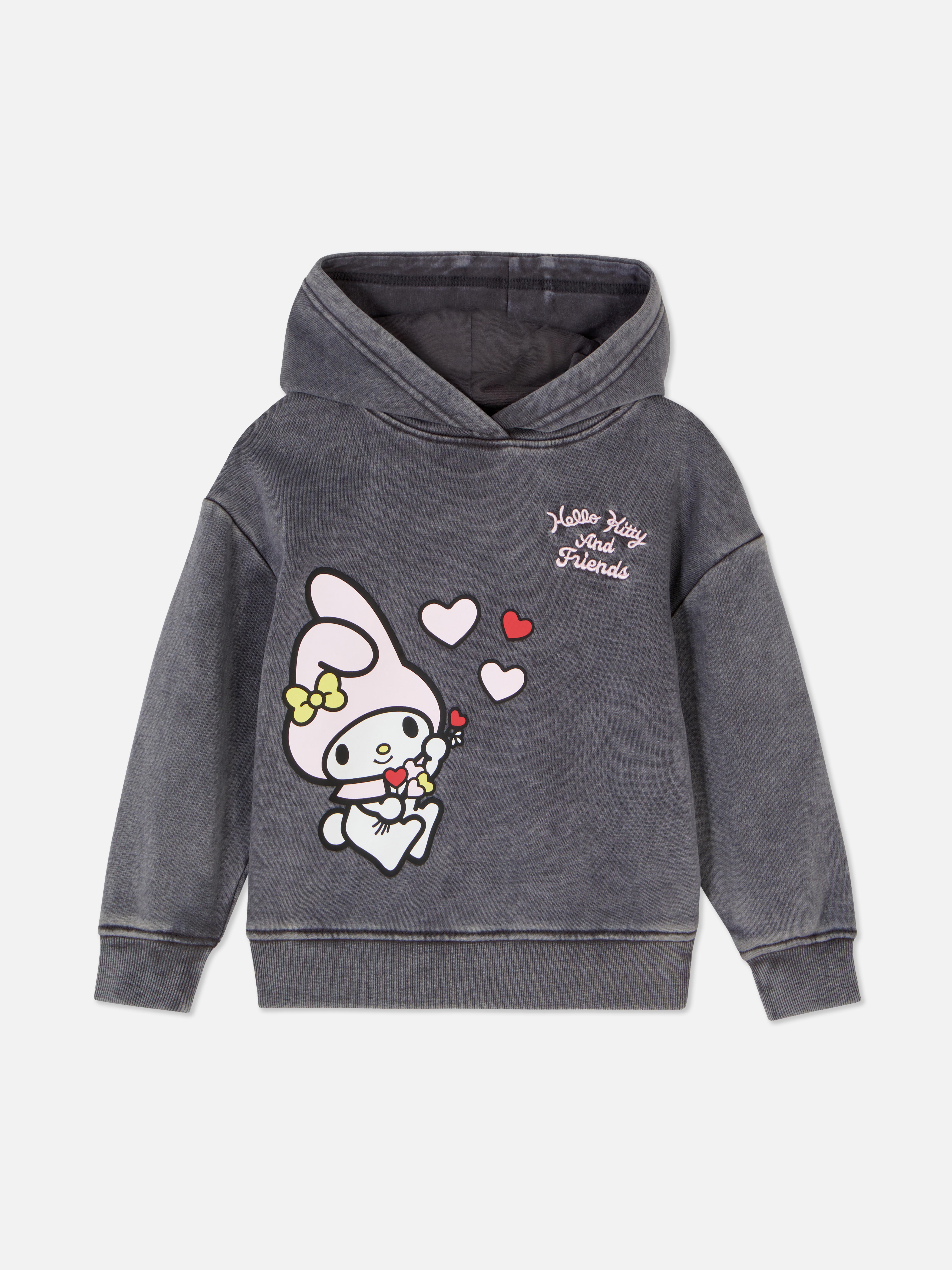 Felpa con cappuccio effetto acid wash abbinata Hello Kitty e amici. Una felpa con cappuccio effetto acid wash con stampa, ampio cappuccio, polsini a coste e design Sanrio.