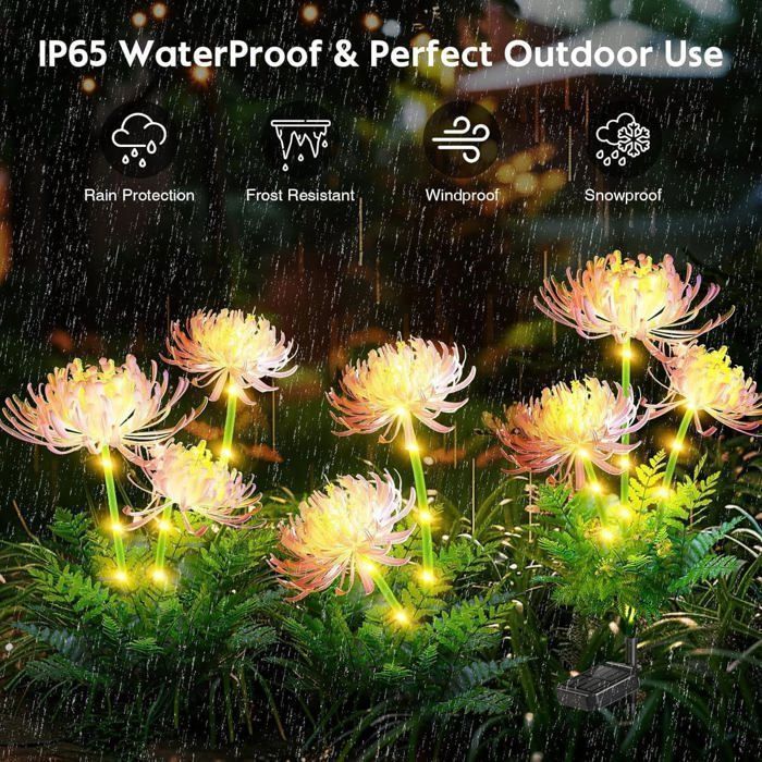 1 lampada solare da esterno a forma di fiore, impermeabile IP65, ideale per decorazioni da giardino.