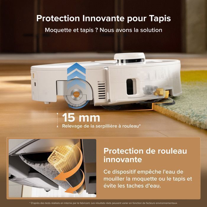 Roborock Qrevo Curv 2 Flow  Aspirateur Robot Laveur avec Station 20000Pa, Lavage à l'eau Chaude 75℃, Anti-Tangle