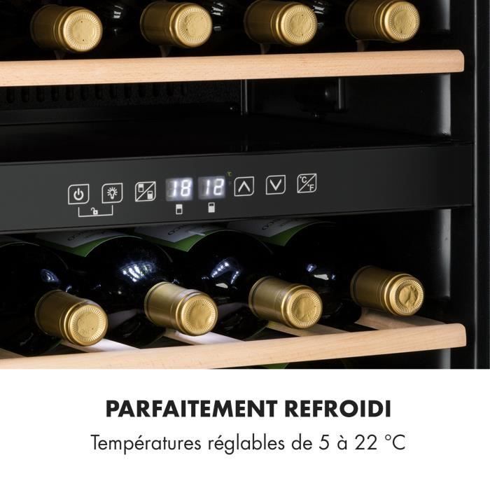 Wine cellar - Klarstein - 2 zones for 29 bottles / 80L - Wine cabinet - 41 dB - Bar fridge - Brushed stainless steel - Black