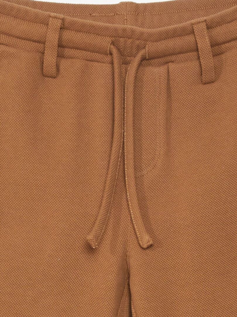 Katoenen piqué joggingbroek - BEIGE