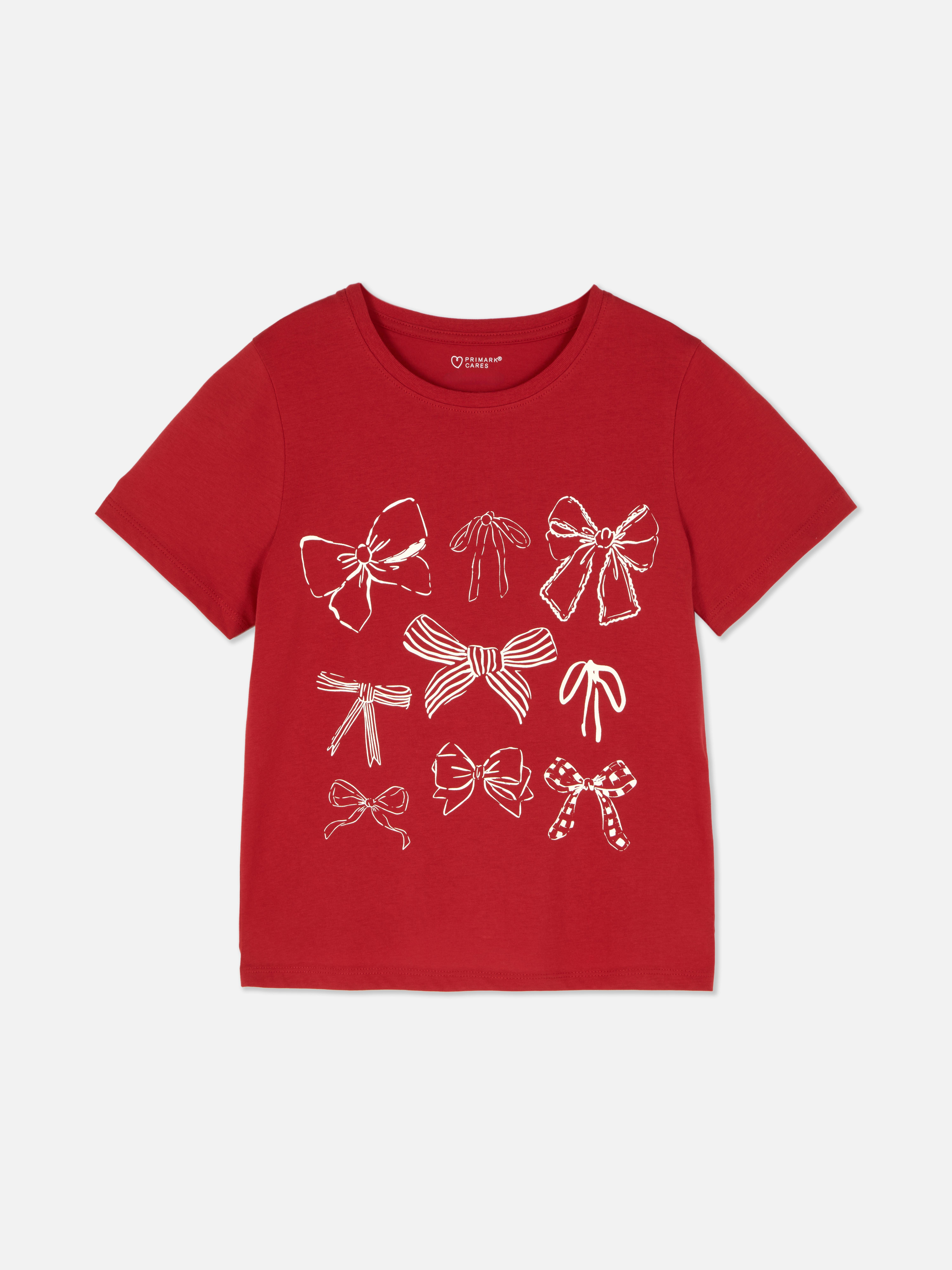 Kurzärmeliges T-Shirt mit Aufdruck Ein T-Shirt mit kurzen Ärmeln, Rundhalsausschnitt und Aufdruck