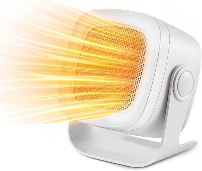 Chauffage Soufflant, PTC Mini Chauffage Electrique Oscillation à 90°, Chauffage électrique avec 2 Modes, Chauffage d'appoint