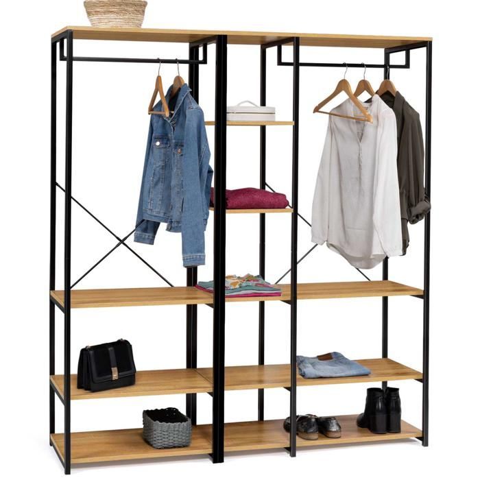 IDMARKET Dressing modulable XXL L. 150 cm DETROIT design industriel