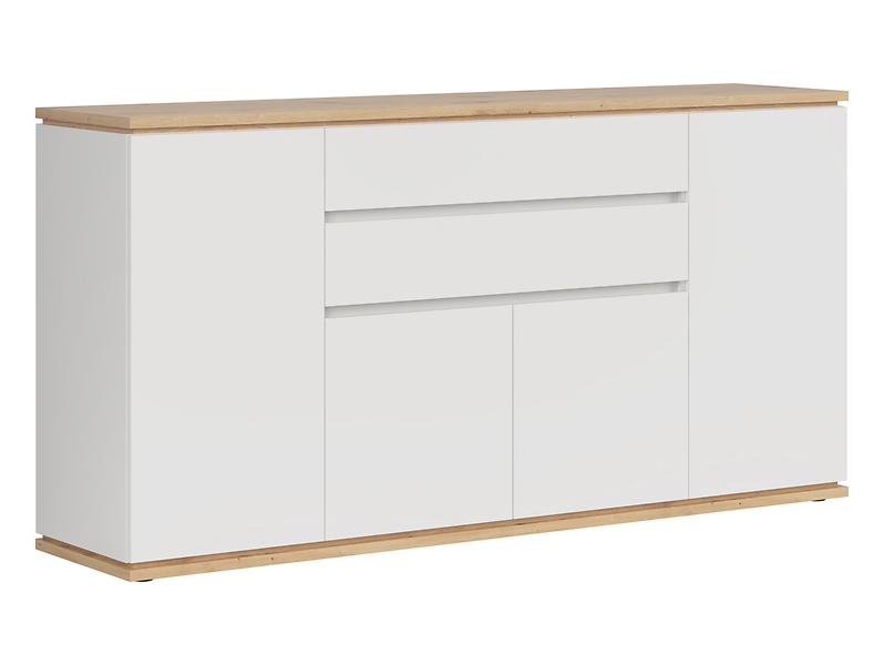 Komoda Yamael 184 cm z 4 drzwiami i 2 szufladami biała