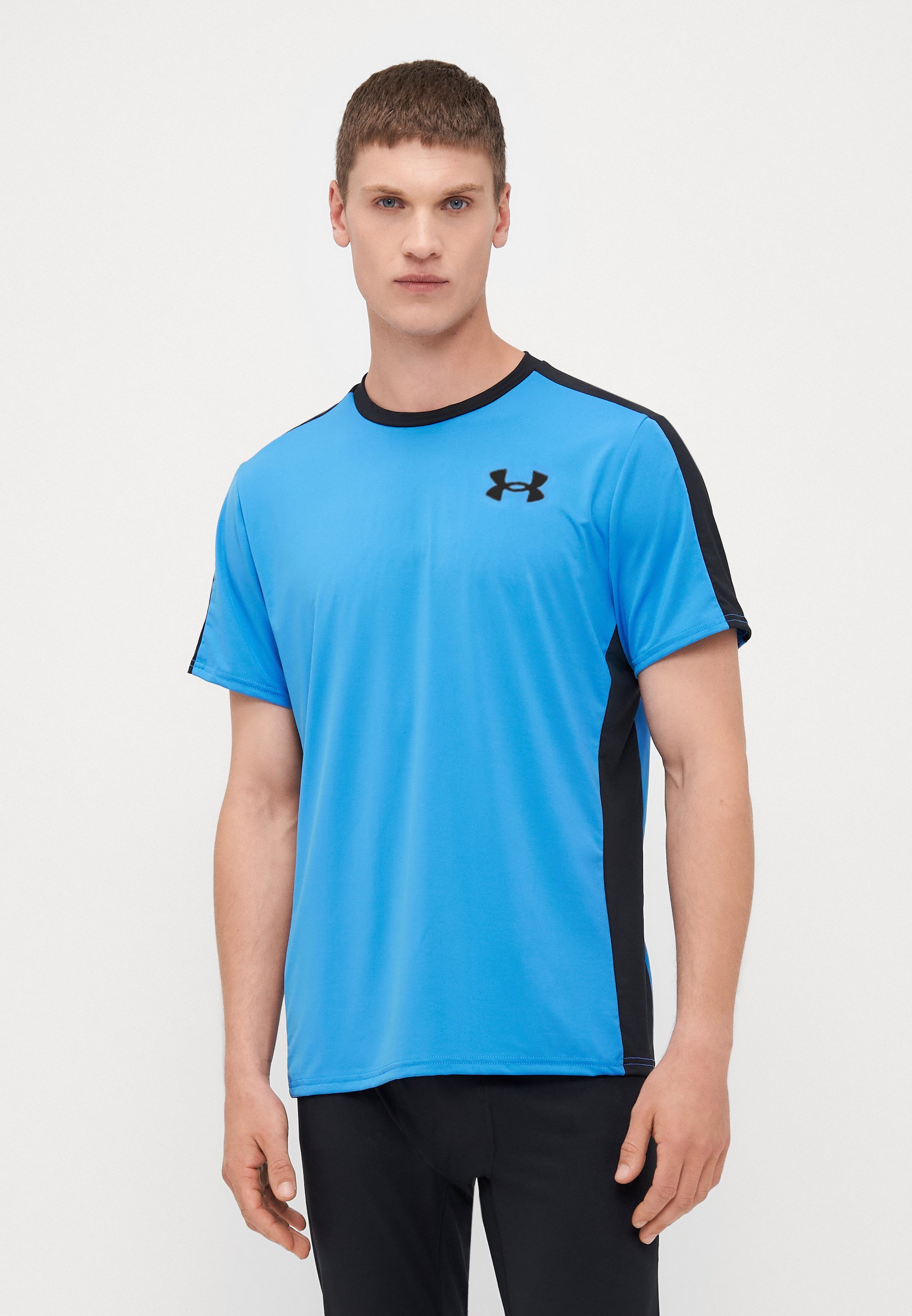 Koszulka sportowa Under Armour WORDMARK – niebieski Atlantis/czarny/czarny