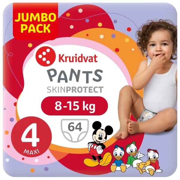 Kruidvat пелене величине 4, џамбо паковање<br>Величина 4 (8-15 кг), 64 комада