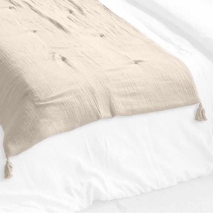 Caminho de cama 90x200 cm em gaze de algodão natural