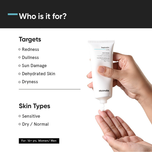 Minimalistyczny krem nawilżający Sepicalm do łagodzenia skóry wrażliwej