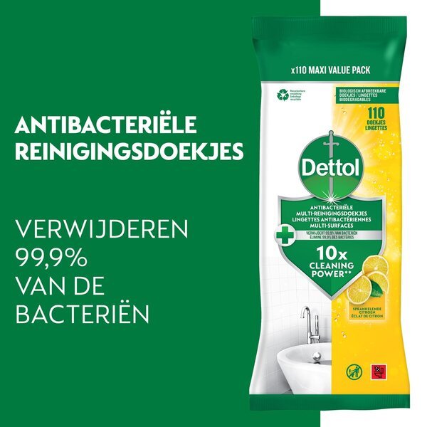 Dettol Power & Fresh Citrus večnamenski čistilni robčki<br>110 kosov