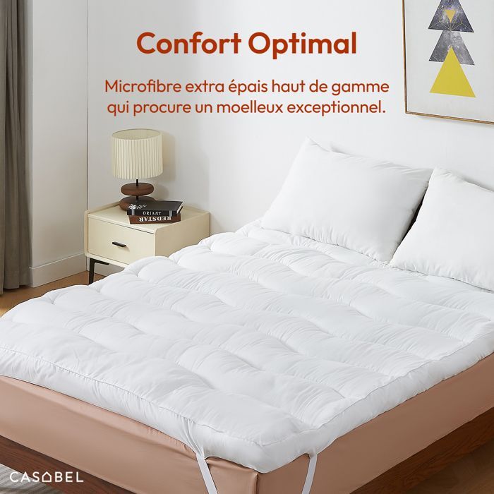 Protetor de colchão CASABEL Cloud 150 x 200 cm Extra Grosso em Microfibra - Conforto Ideal