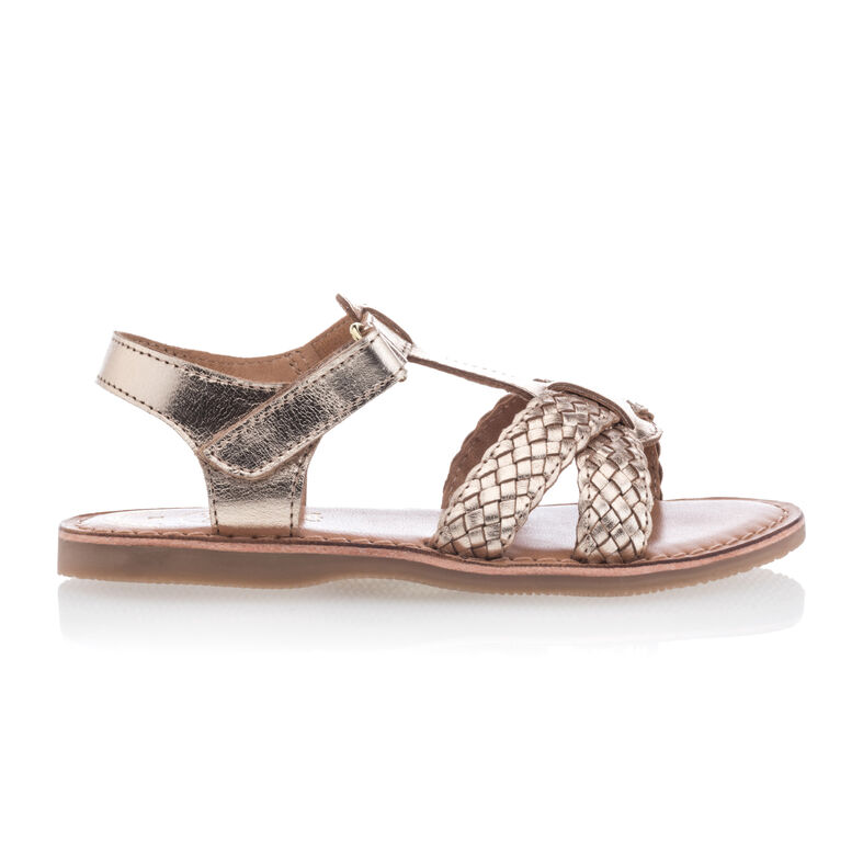 Sandálias amarelas infantis / Sapatos de bico aberto