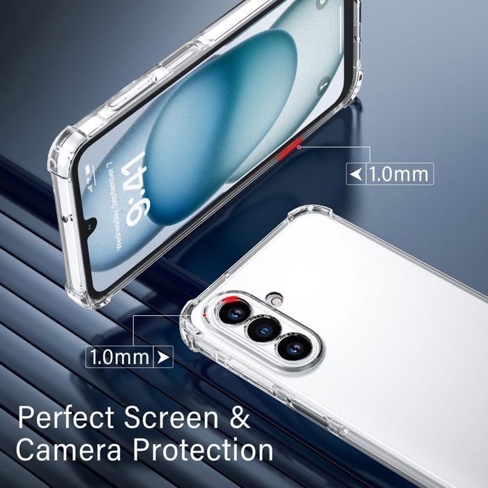 Custodia protettiva - BOOLING - per Samsung Galaxy A17 4G/5G - Silicone trasparente - Antiurto + 2 pellicole protettive per lo schermo