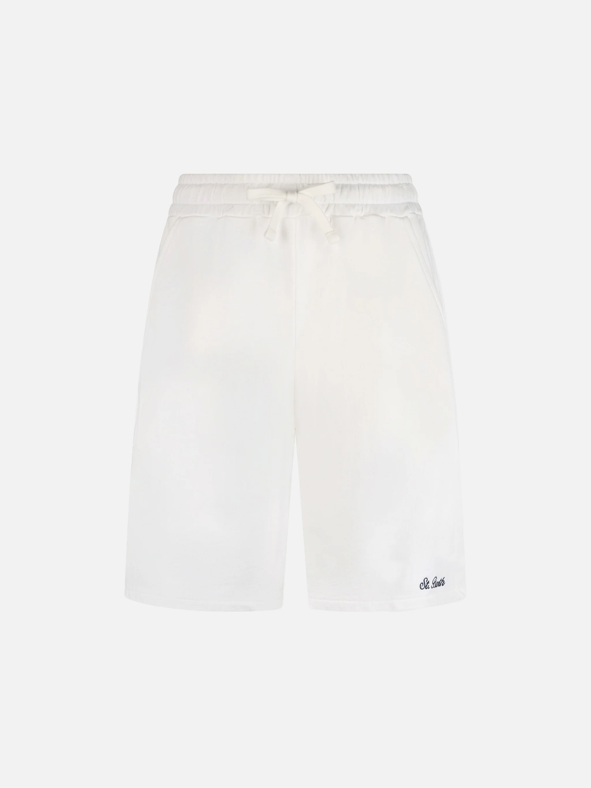 Randle herenbermudashorts van wit katoenfleece