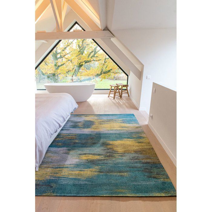 Monetti Design – Moderner Teppich „Atlantic“ – Seerosenblau – 200 x 280 cm