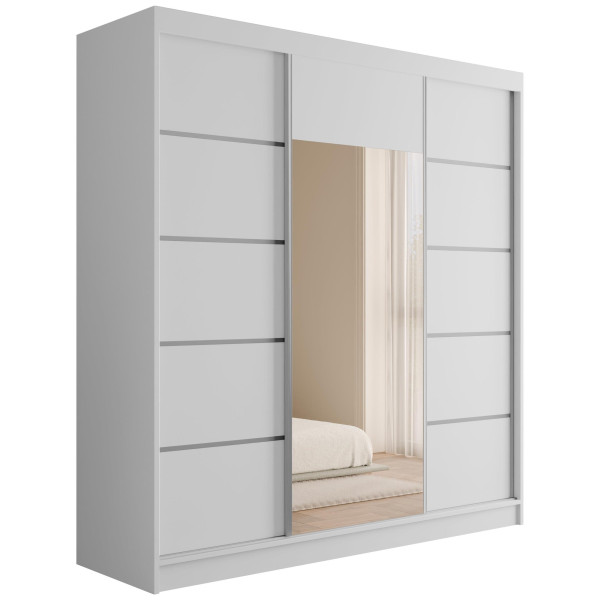 Szafa z drzwiami przesuwnymi i lustrem V2-LINEA 200 x 215 cm