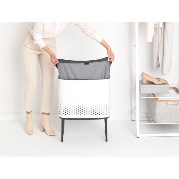 Cesto portabiancheria BRABANTIA Bo, 60 litri - Bianco