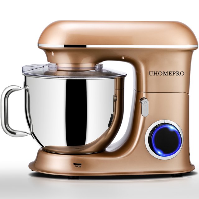 uhomepro 7,5 QT standmixer til køkken, 6+0+P-hastigheder med vippehoved, 660W dejmixer, elektrisk kagemixer til hjemmet og kommerciel blanding med dejkrog, piskeris, æggepiskeris, spatel, tåler opvaskemaskine