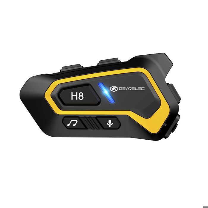 Kit de intercomunicador Bluetooth para casco de motocicleta GEARELEC con radio FM, resistente al agua IPX65 y respuesta automática.