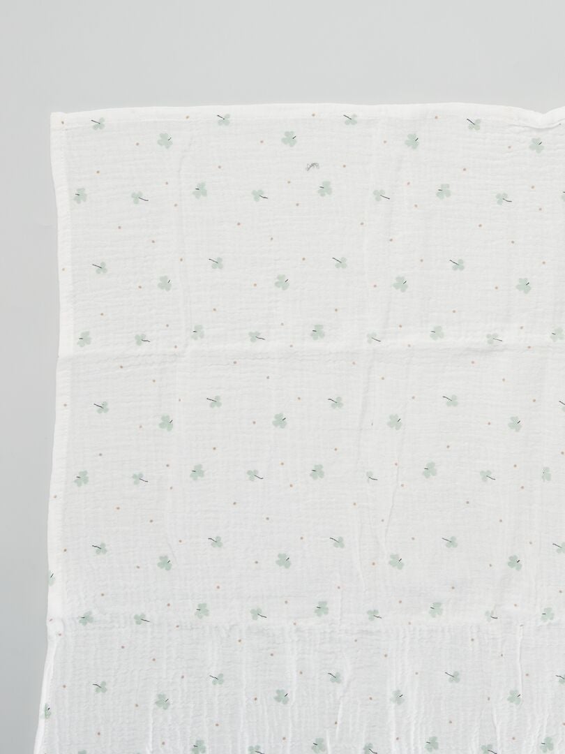 Quadrado para bebê em tecido texturizado - BRANCO