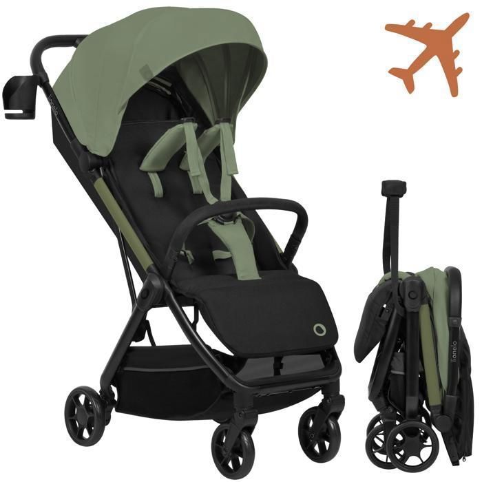 LIONELO Julie Air Ultra-Compact Stroller - Automatic Folding - Airplane Compatible - Up to 22kg - UPF 50 Canopy - Sage