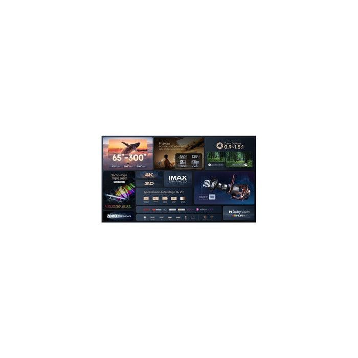 Proyector de vídeo HISENSE C2 Pro - 4K HDR - 2600 lúmenes - Láser 3D