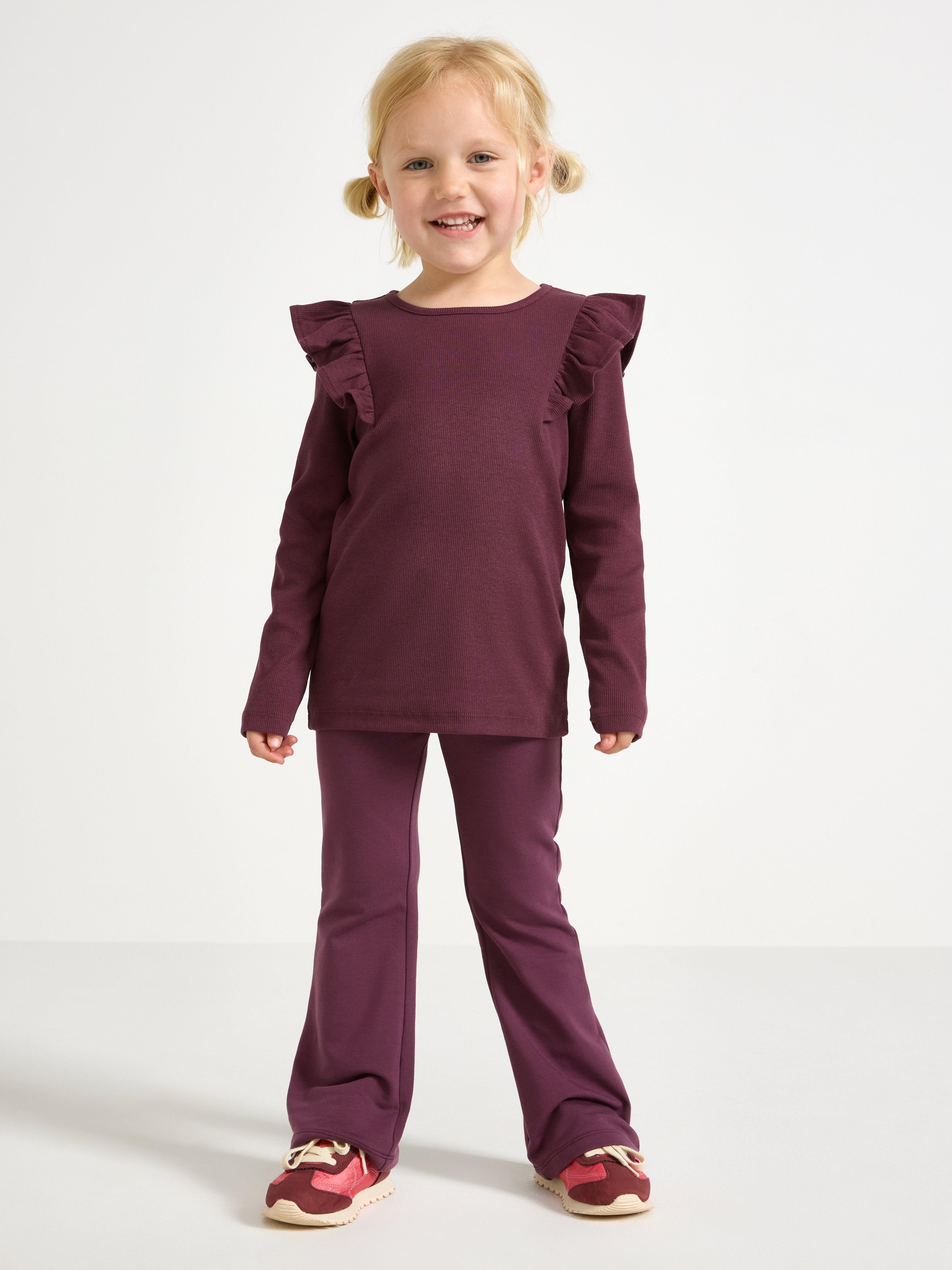 Top de manga larga color lila oscuro empolvado