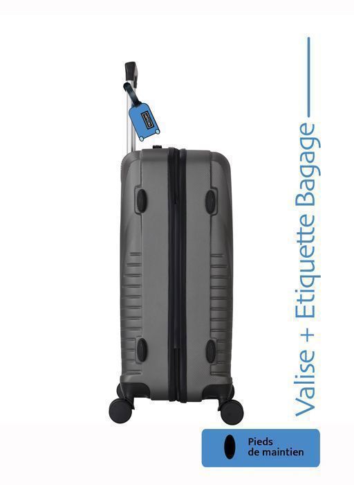 Valigia da cabina da 55 cm - ADC - Guscio rigido in ABS - 4 ruote a 360° - 39 litri - Etichetta per bagaglio inclusa