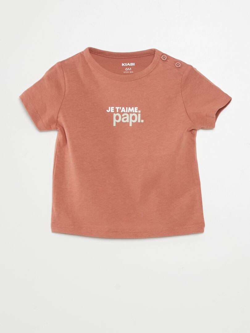Camiseta de manga curta com a inscrição - VERMELHA