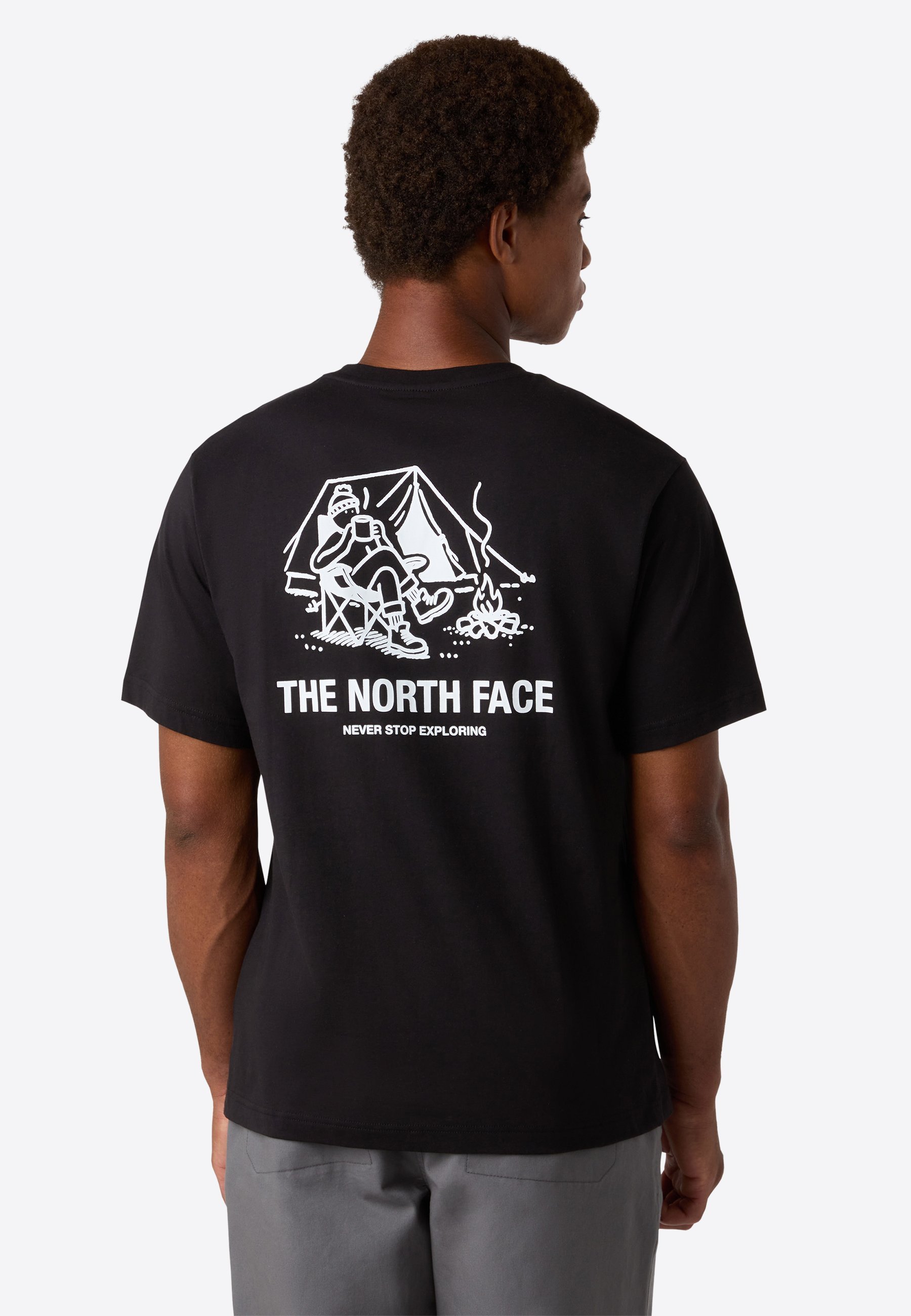 The North Face M CAMPFIRE RELAXED SS T-shirt - T-shirt met print - tnf zwart tnf wit