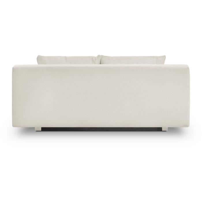 TEIJO 3-seater convertible sofa - Beige bouclé fabric - Storage compartment - W187 x D91 x H82 cm