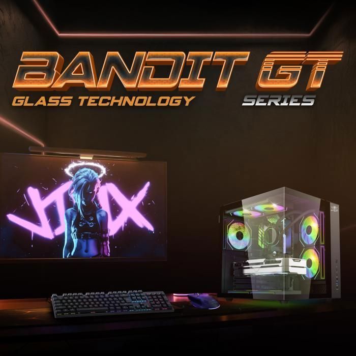 Spirit of Gamer - Case per PC BANDIT GT DARK Aquarium per ATX, mATX, ITX