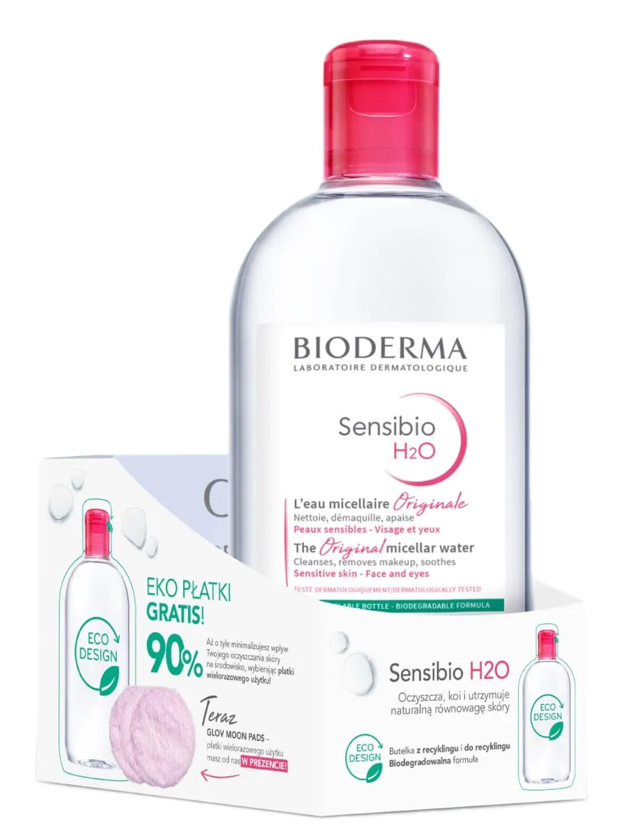 Bioderma Sensibio H2O Płyn micelarny + Płatki GLOV