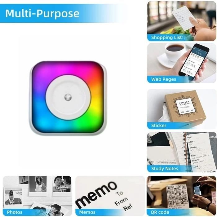 Impresora térmica, Bluetooth, fácil de usar, altamente compatible, portátil, blanca