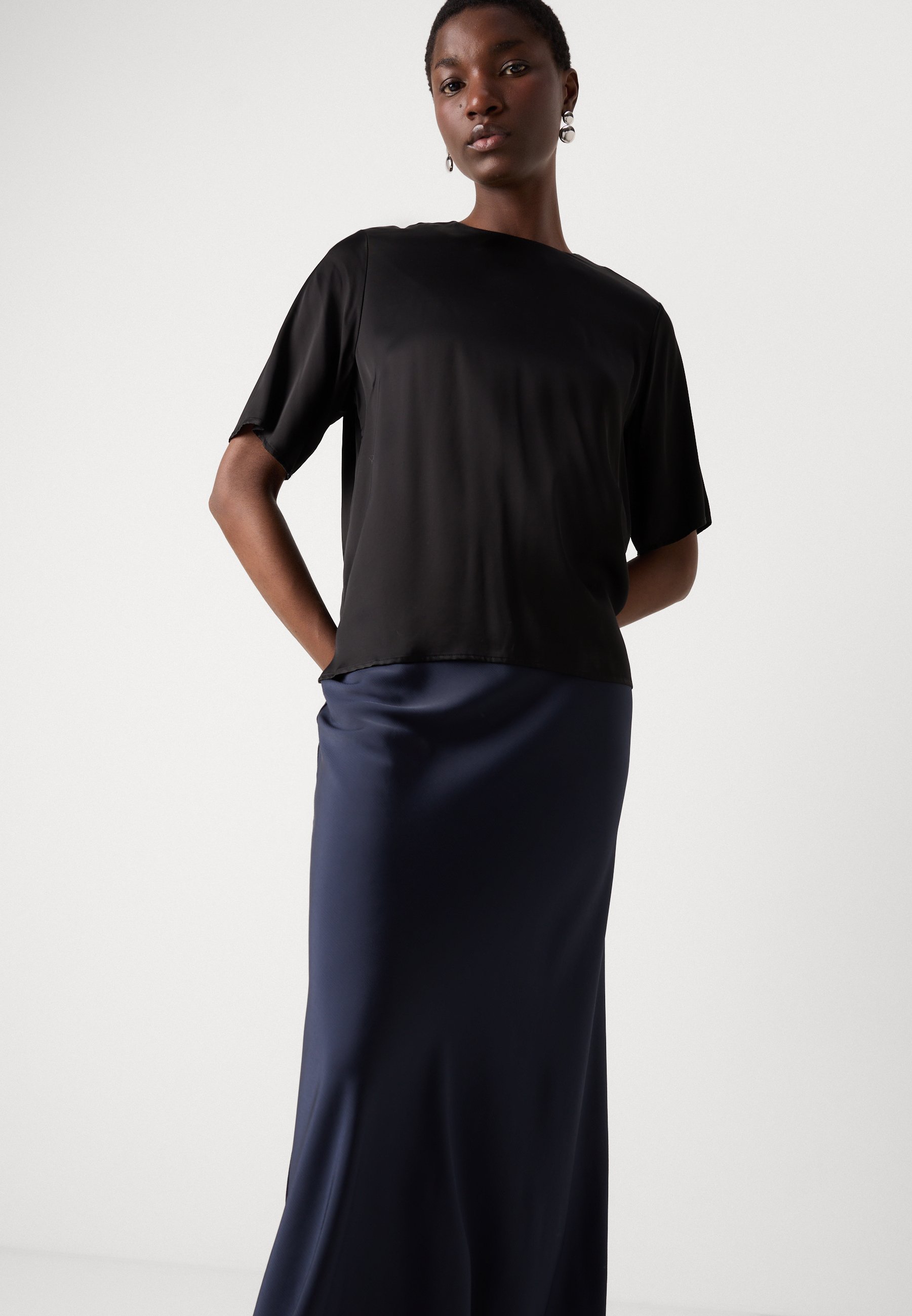 BOSS VISOS - Maxi sukně - black