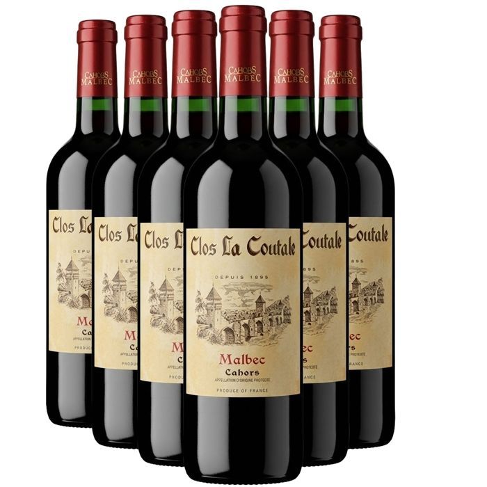 Clos la Coutale Malbec 2023 - Cahors - Vin Rouge du Sud-Ouest (6x75cl)