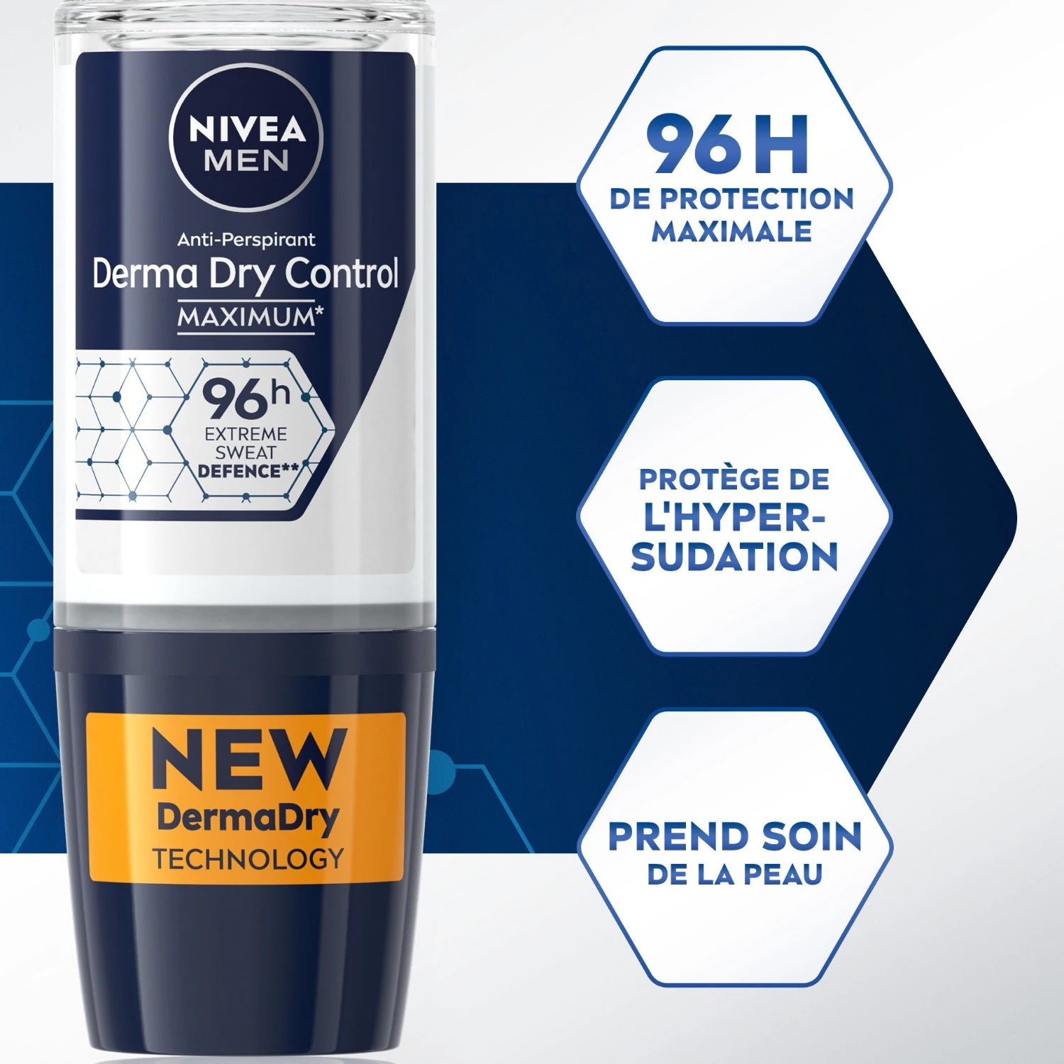 NIVEA Déodorant Bille homme détranspirant transpiration et odeurs excessives 96h