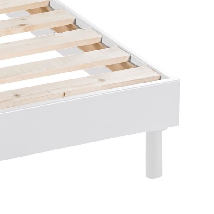 Base de cama Eco Easykit blanca de 90x190 mm - 12 listones anchos - Altura 27 cm - Montaje rápido y sencillo