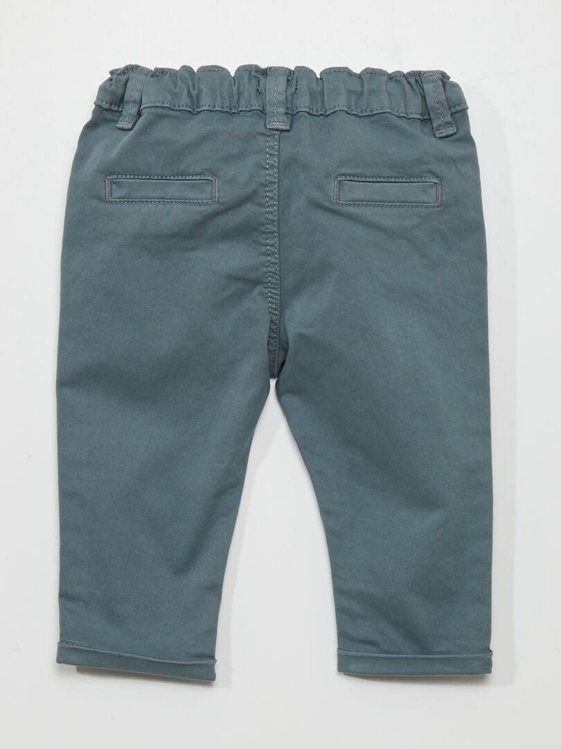 Effen chino broek - BLAUW