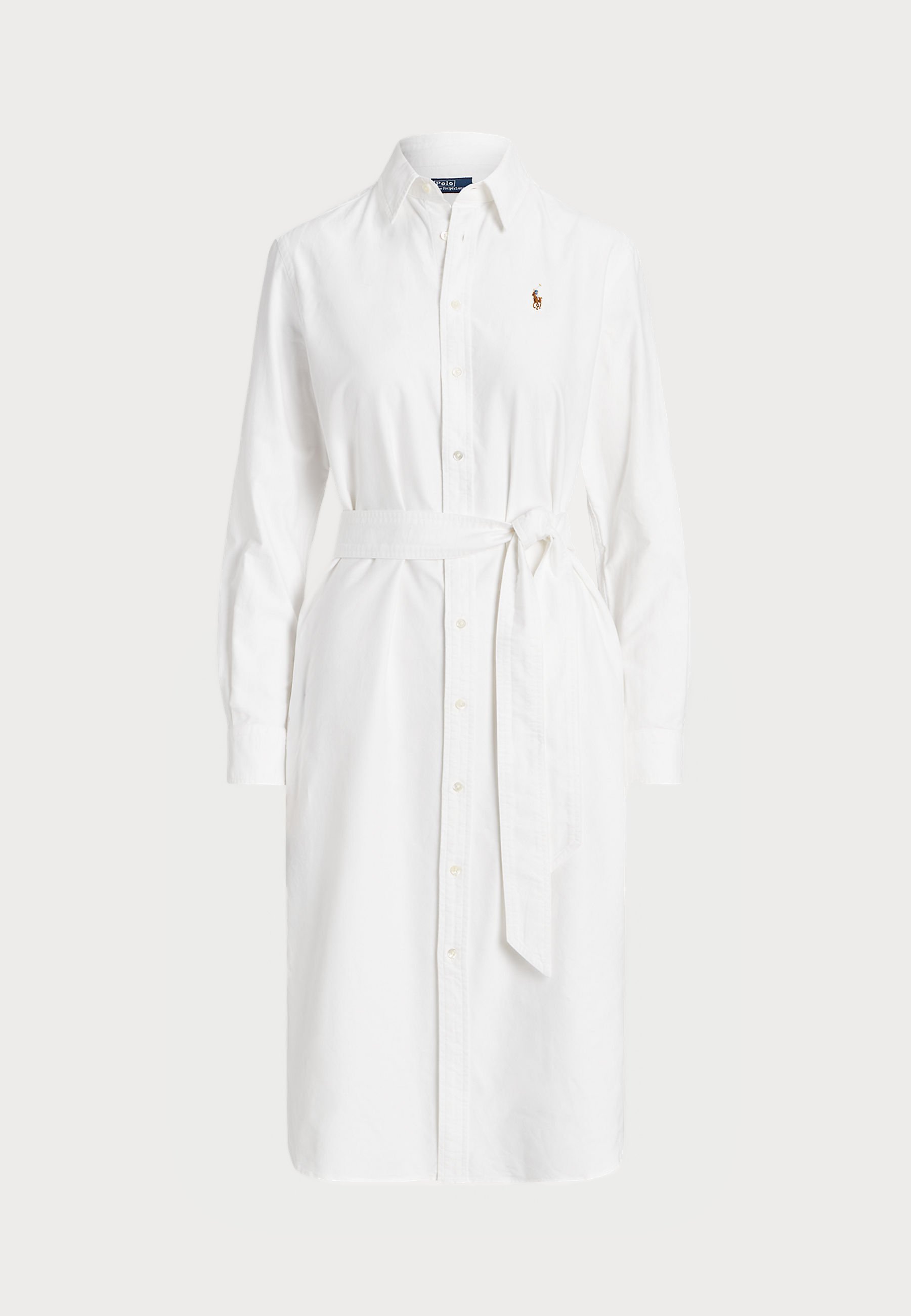 Polo Ralph Lauren BELTED COTTON OXFORD HIRTDRESS - Marškinių suknelė - balta