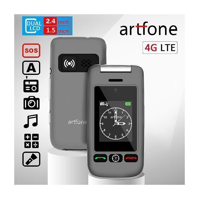 artfone G6 4G Téléphone Portable Senior Débloqué Clapet,Bouton SOS,Double écran de 2,4