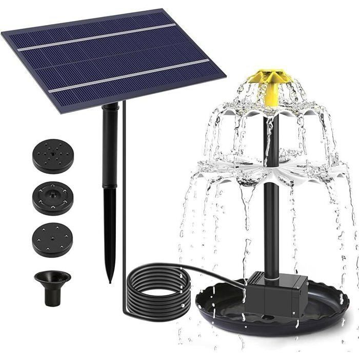Fontaine Solaire Exterieure De Jardin Pompe Bassin Solaire Pompe Arrosage Solaire Bassin Exterieur Dco couleurs multiples YYV Label