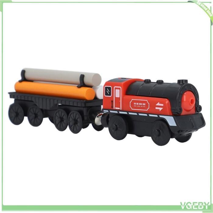 Battery-powered wooden electric set for creative track building, ideal for boys and girls