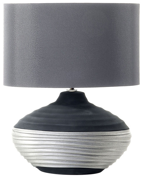 Lampka nocna biurkowa stołowa szara