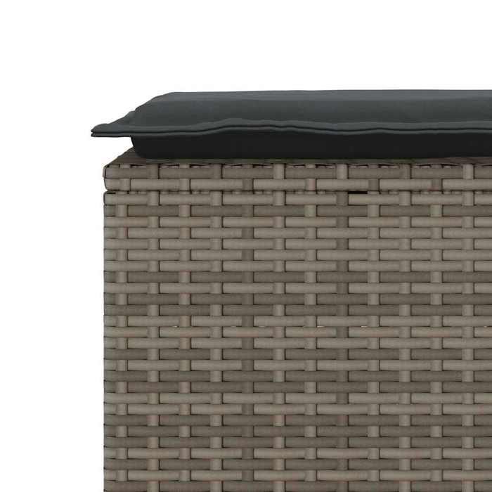 STAR SALE® Banc de jardin( 1 pc) - Banquette - avec coussin - gris 110x40x44 cm résine tressée T4381