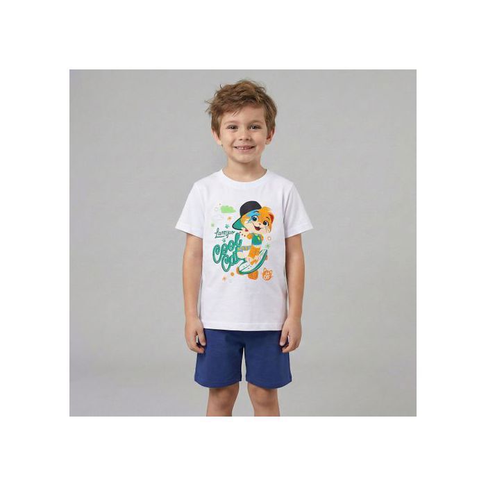 Lampo 44 Katten, katoenen pyjama, tweedelige zomerpyjama met korte mouwen, 100% katoen, 104 cm