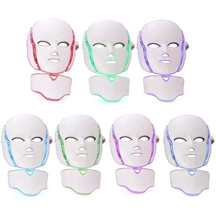 YYV 7 Color LED Light Photon Face Neck Mask Skin Rejuvenation Facial Care Treatment for Anti-aging and Contracting