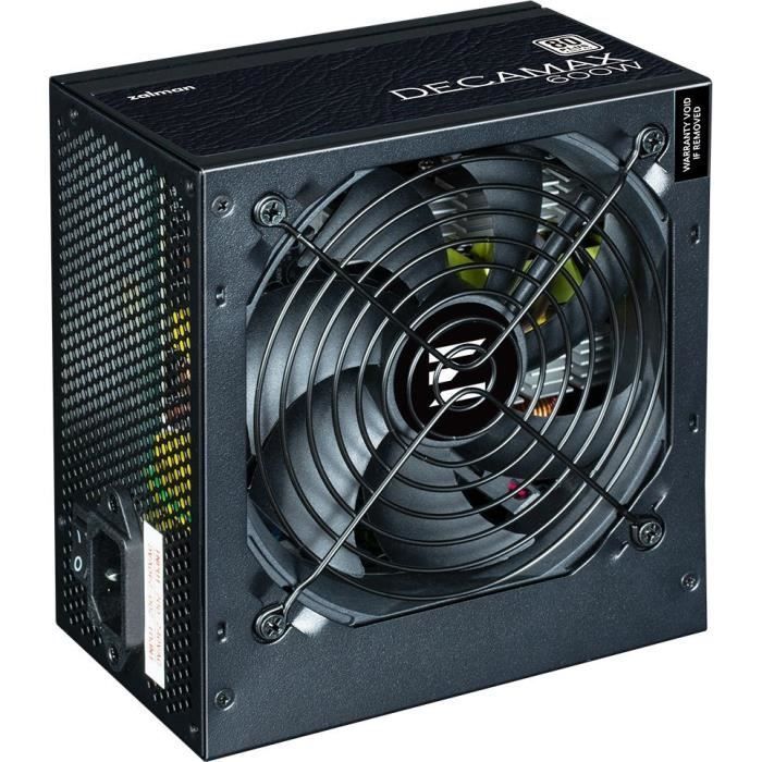 ZALMAN DecaMax 600W PC-voeding - 80+ - Niet-modulair - 120mm ventilator - Zwart