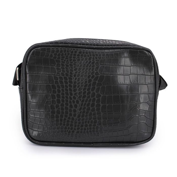 Bolso de hombro unisex BILL TORNADE negro con efecto cocodrilo